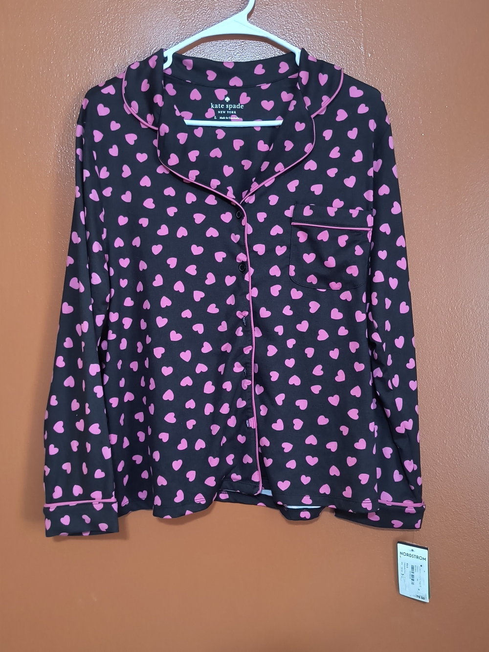 kate spade Black & Pink Heart Women's Pajama's